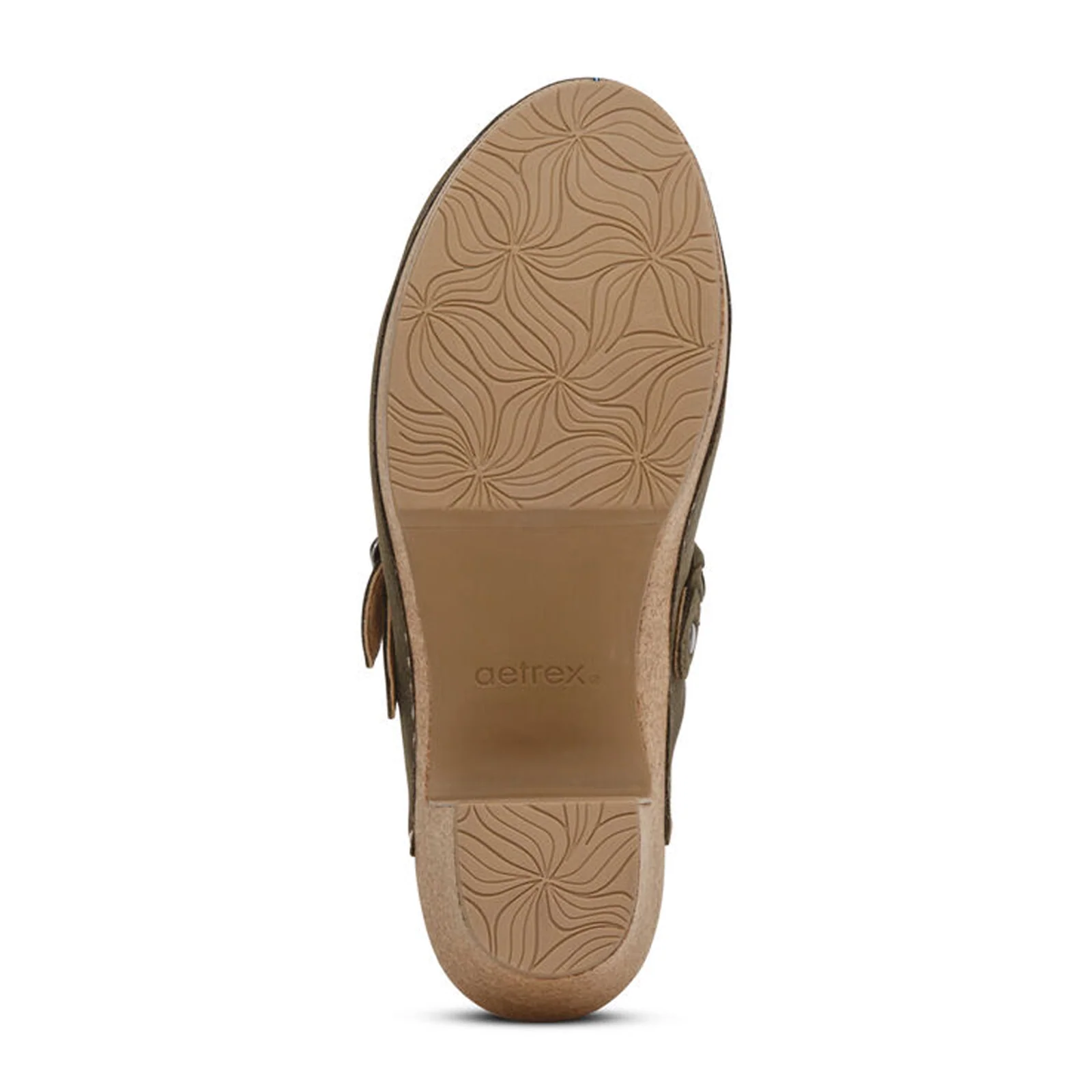 Aetrex Corey Heeled Clog (Women) - Olive Leather - Image 6
