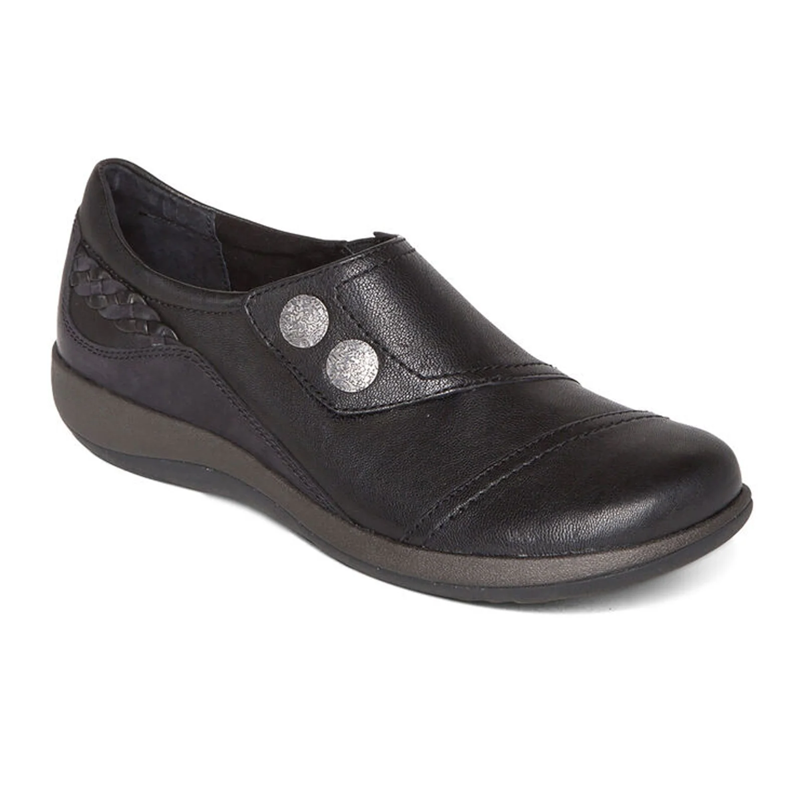Aetrex Karina Slip On (Women) - Black Leather - Image 3