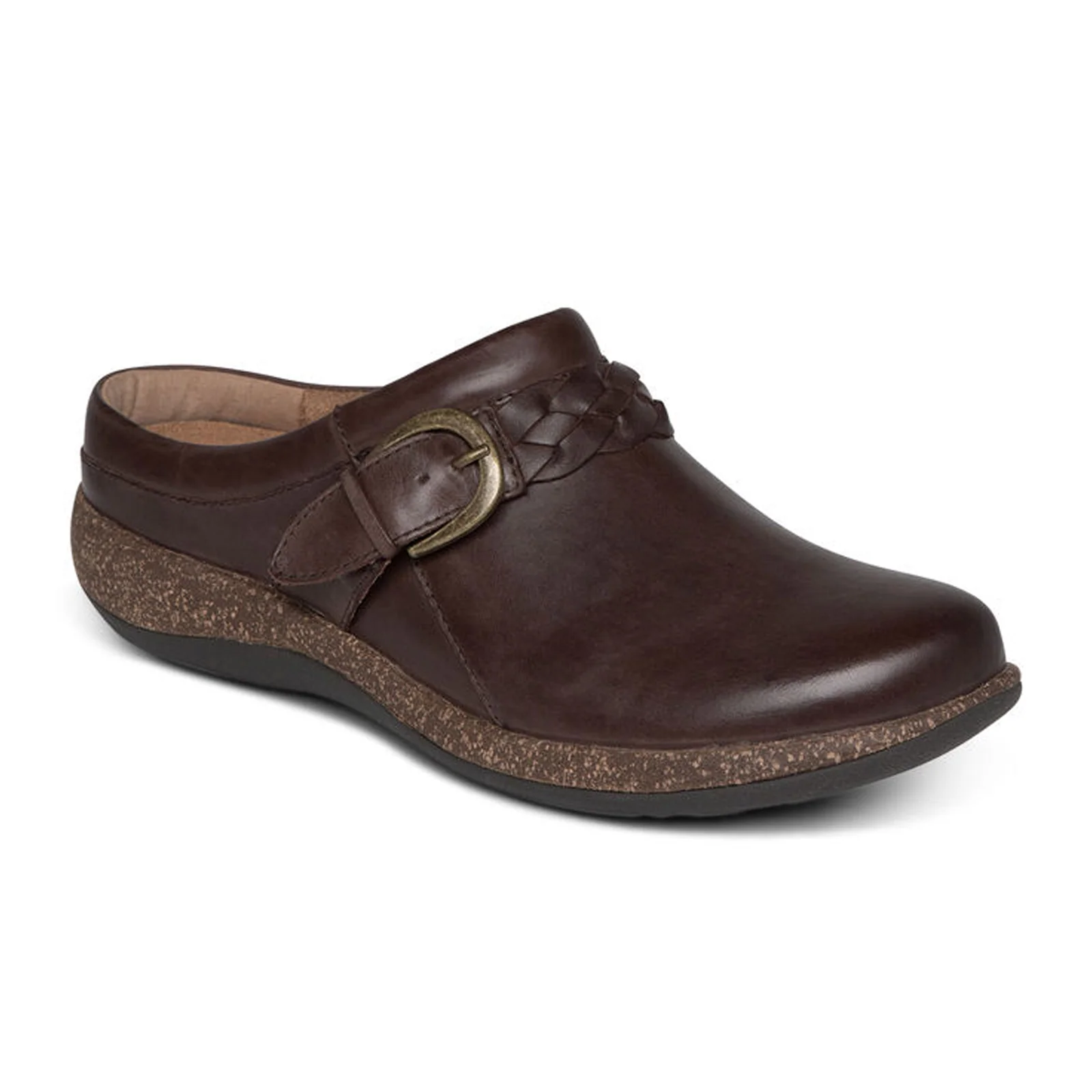 Aetrex Libby Clog (Women) - Brown Leather - Image 3