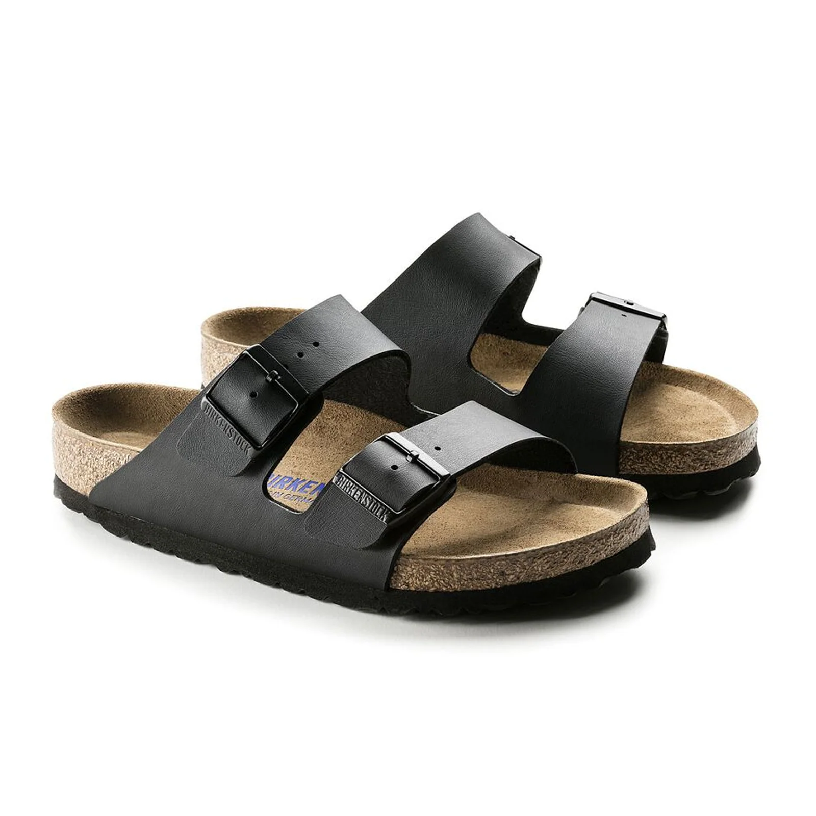 Birkenstock Arizona Soft Footbed Slide Sandal (Unisex) - Black Birko-Flor - Image 4