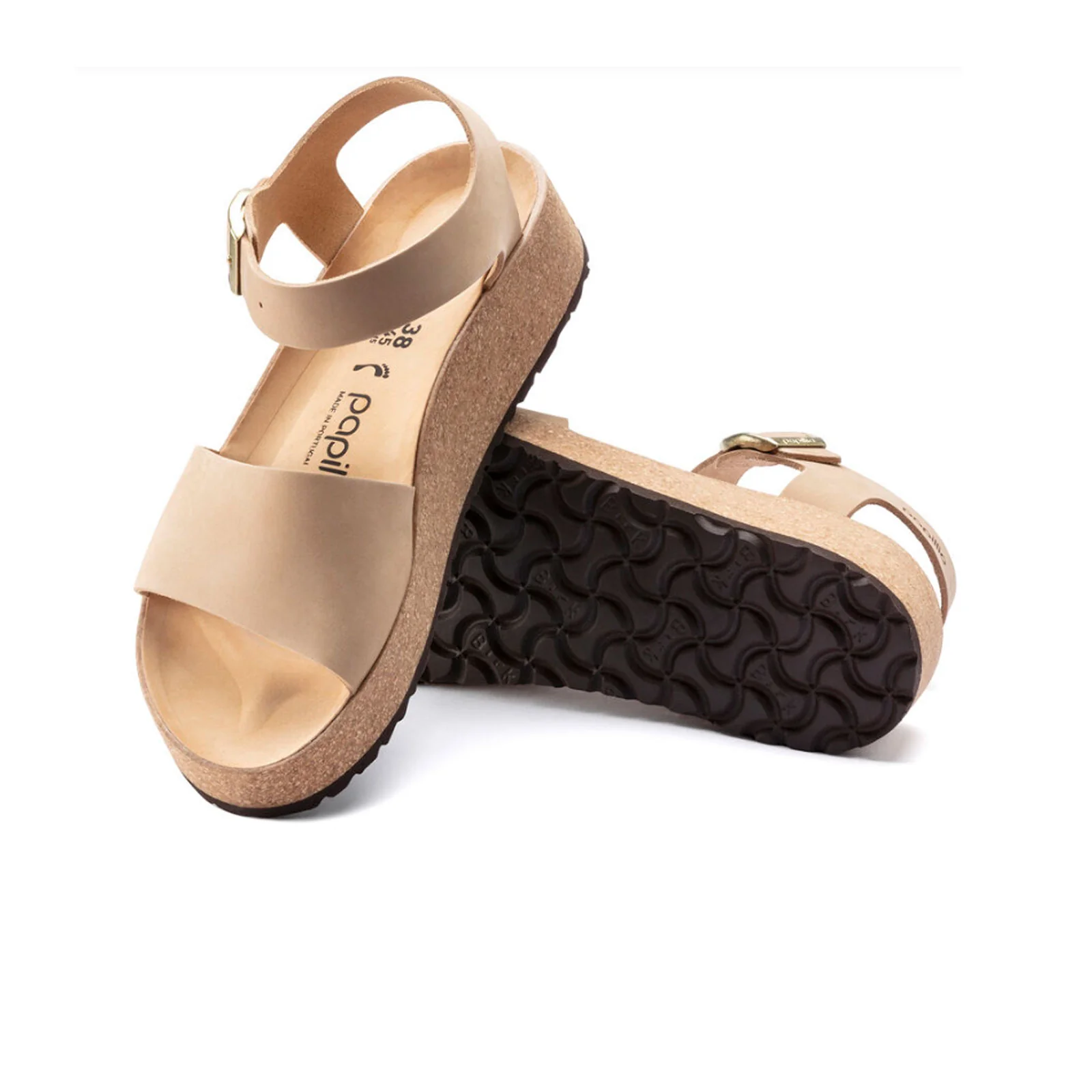 Birkenstock Glenda Narrow Wedge Sandal (Women) - Sandcastle Nubuck Leather - Image 3