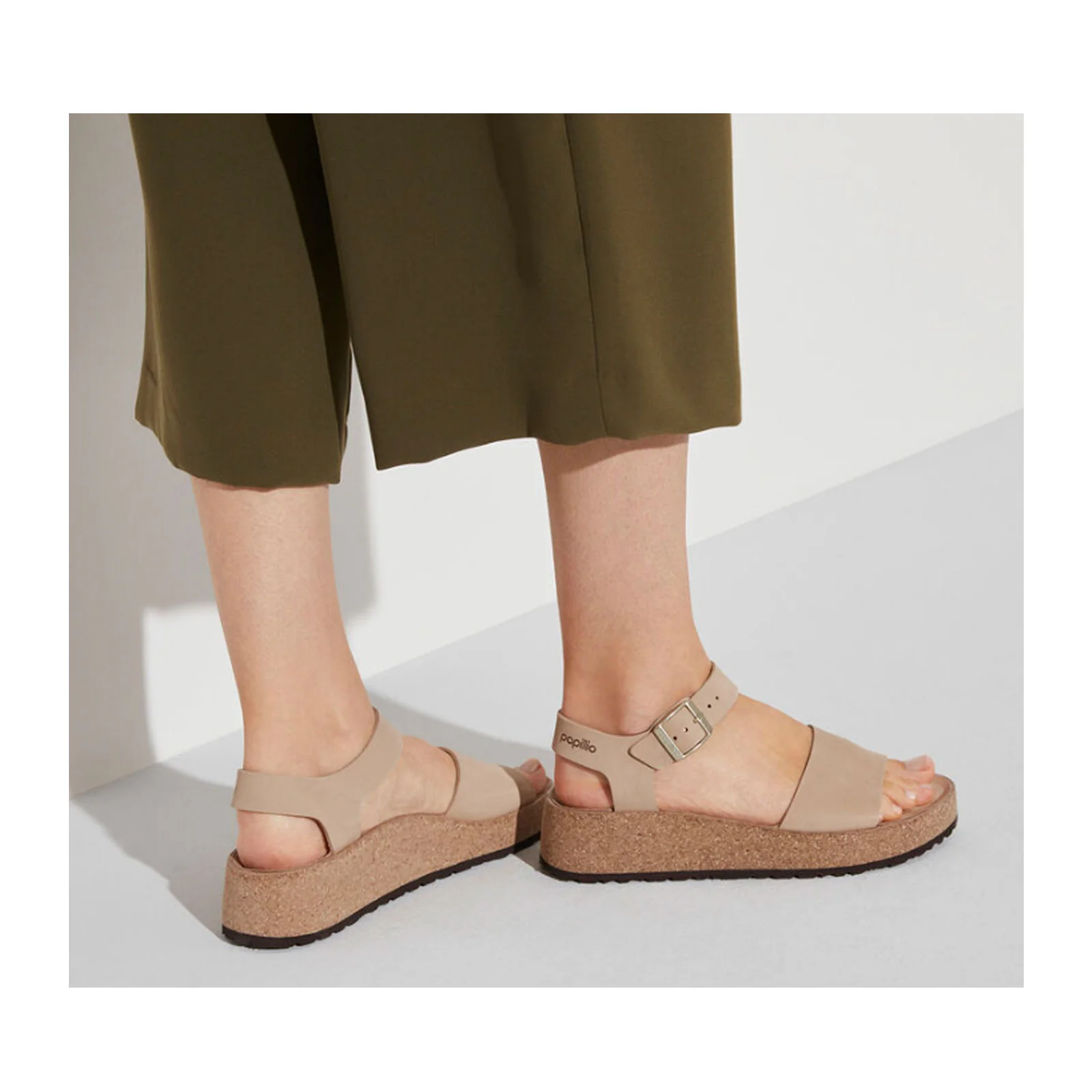 Birkenstock Glenda Narrow Wedge Sandal (Women) - Sandcastle Nubuck Leather - Image 5