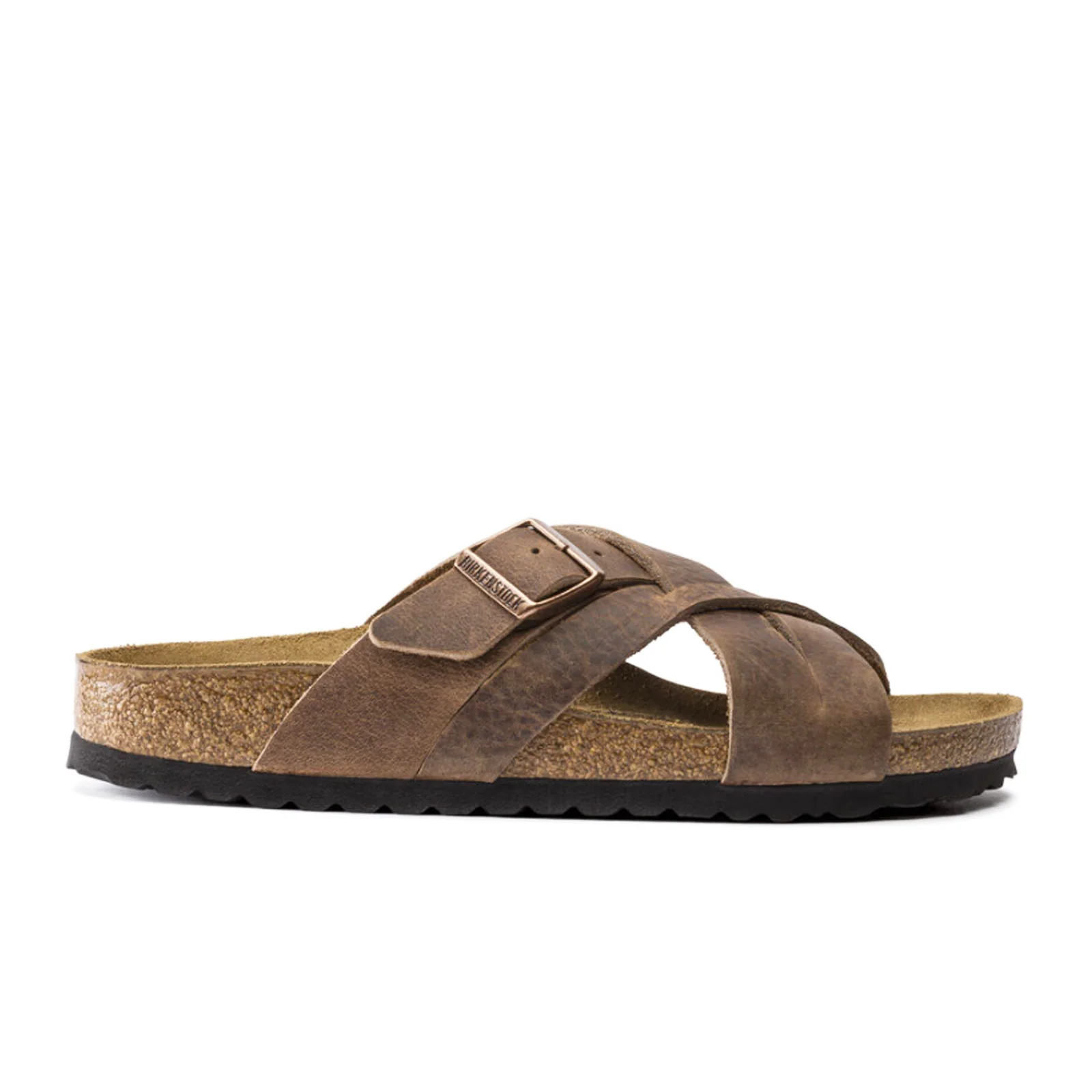 Birkenstock Lugano Slide Sandal (Unisex) - Camberra Tobacco Oiled Leather - Image 4
