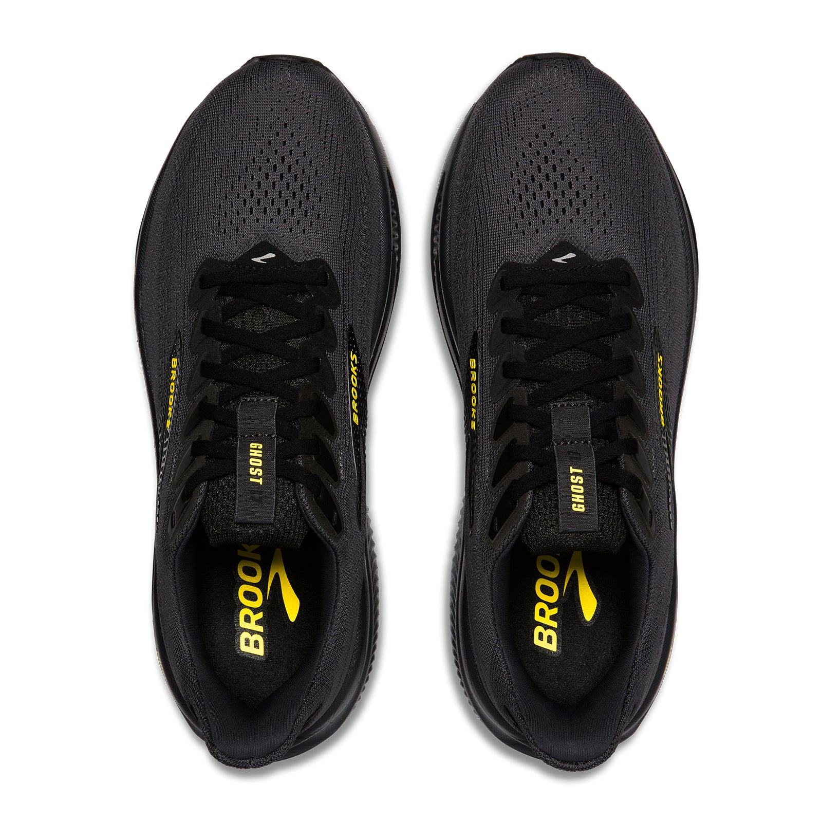 Brooks Ghost 17 Running Shoe (Men) - Ebony/Black/Yellow - Image 4