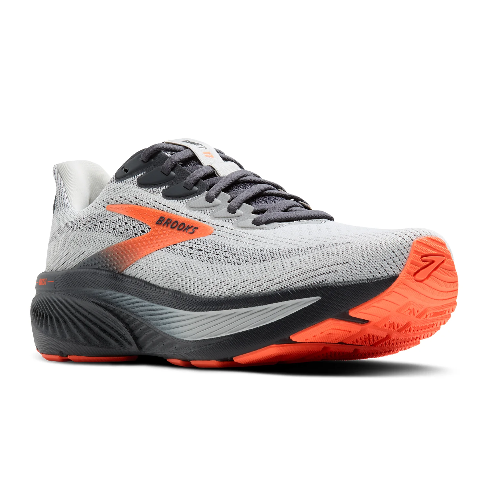 Brooks Ghost 17 Running Shoe (Men) - Oyster Mushroom/Orange/Ebony - Image 3