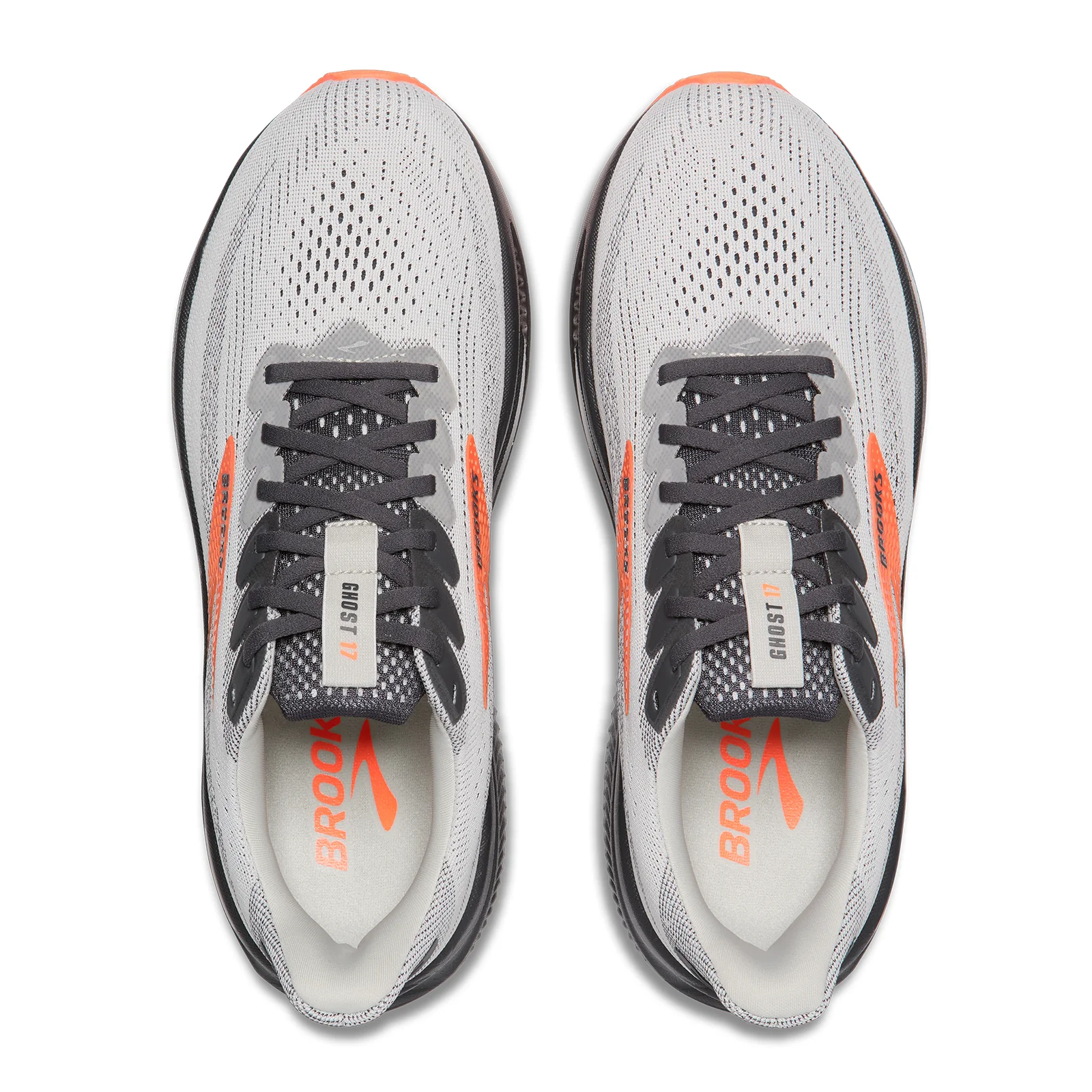 Brooks Ghost 17 Running Shoe (Men) - Oyster Mushroom/Orange/Ebony - Image 6