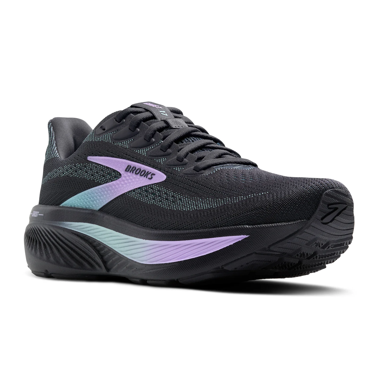 Brooks Ghost 17 Running Shoe (Women) - Grey/Clearwater/Purple - Image 3