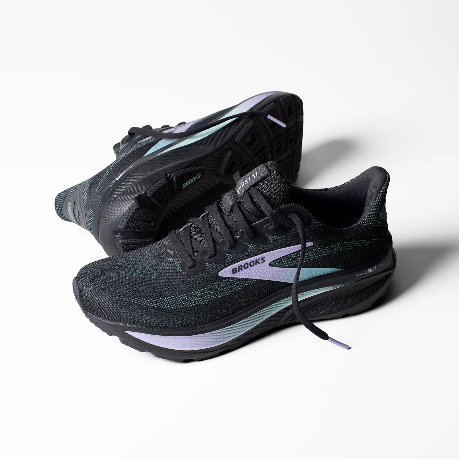 Brooks Ghost 17 Running Shoe (Women) - Grey/Clearwater/Purple - Image 6