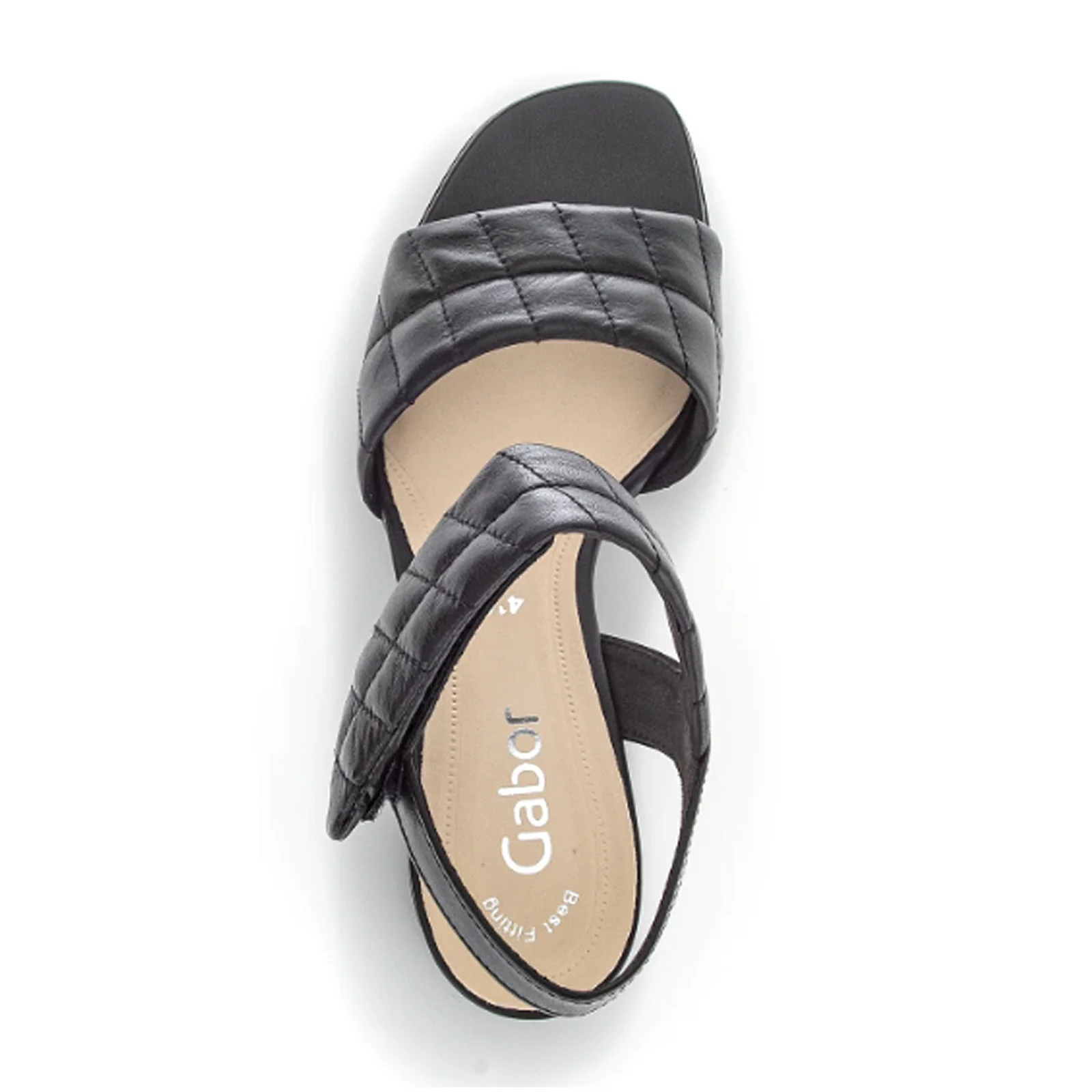 Gabor 711 Heeled Sandal (Women) - Black Quilted Leather - Image 3