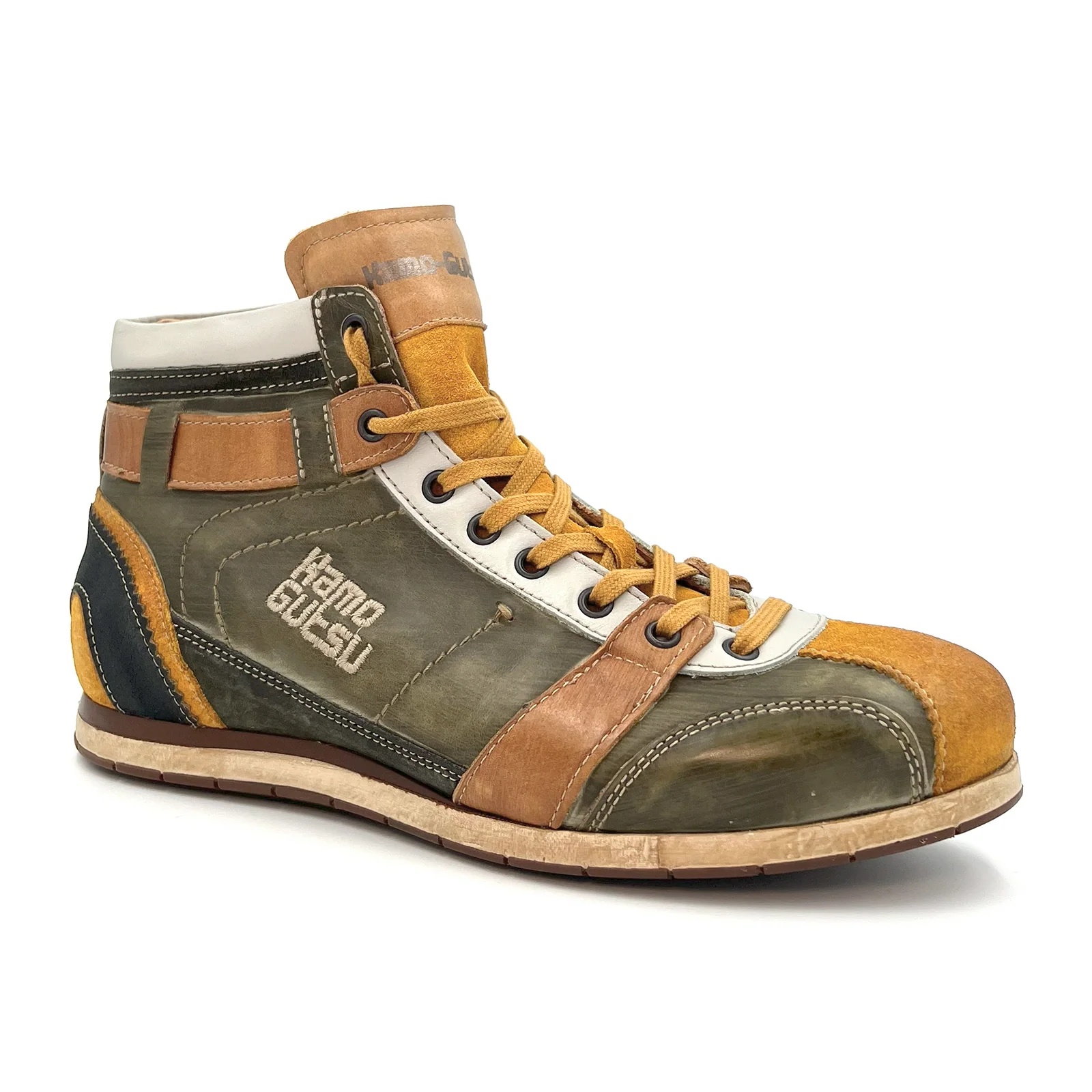 Kamo-Gutsu TIFO 112 Mid Sneaker (Men) - Ocra/Foresta - Image 3