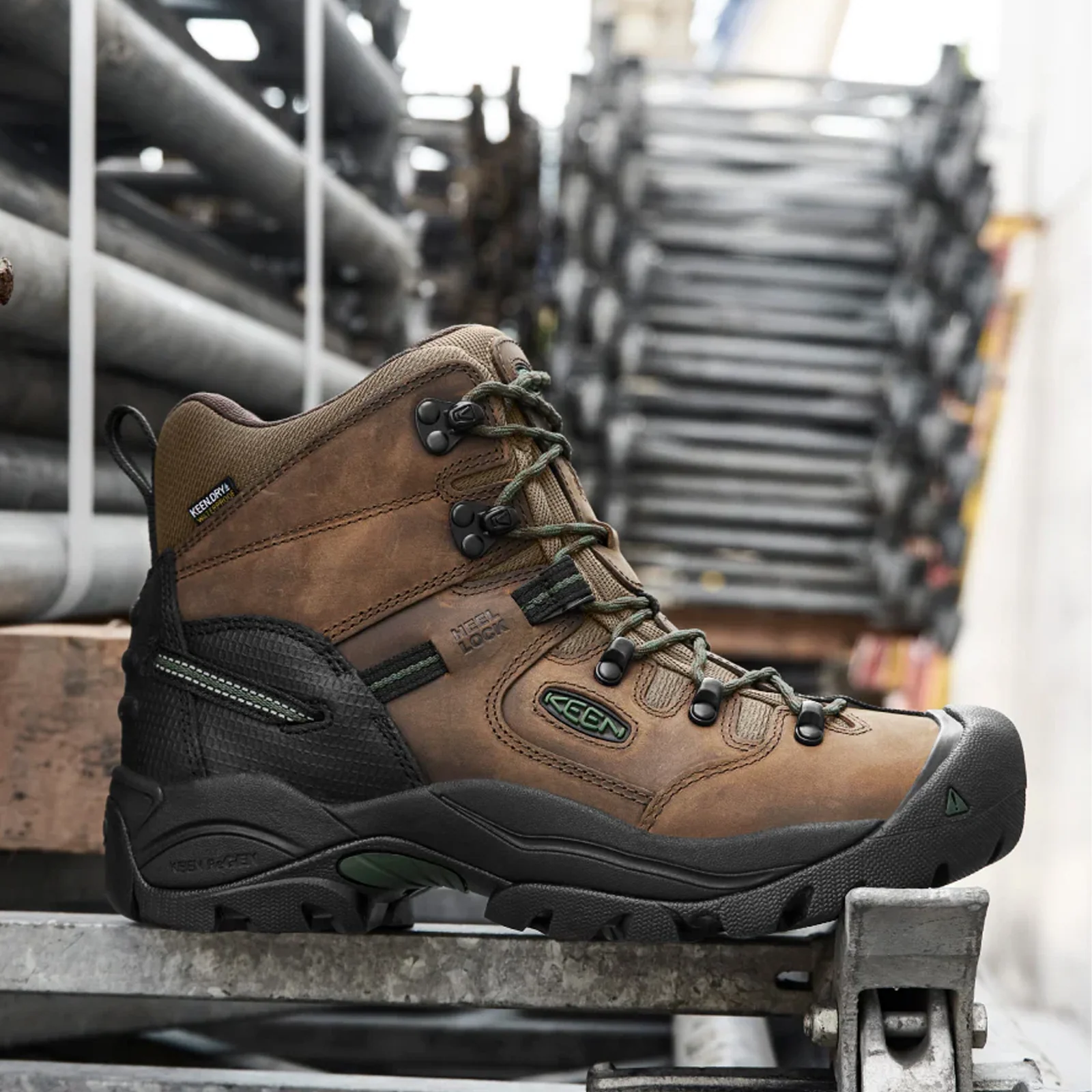 Keen Utility Pittsburgh Energy 6" Waterproof Composite Toe Work Boot (Men) - Cascade Brown/Greener Pastures - Image 6